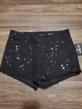 Black & White Paint Splatter Low Rise Shorts